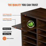 Bookcases & Shelves: VEVOR Wood Literature Organizer Adjustable File Sorter 24 Compartments Brown