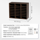 Bookcases & Shelves: VEVOR Wood Literature Organizer Adjustable File Sorter 24 Compartments Brown