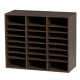 Bookcases & Shelves: VEVOR Wood Literature Organizer Adjustable File Sorter 24 Compartments Brown