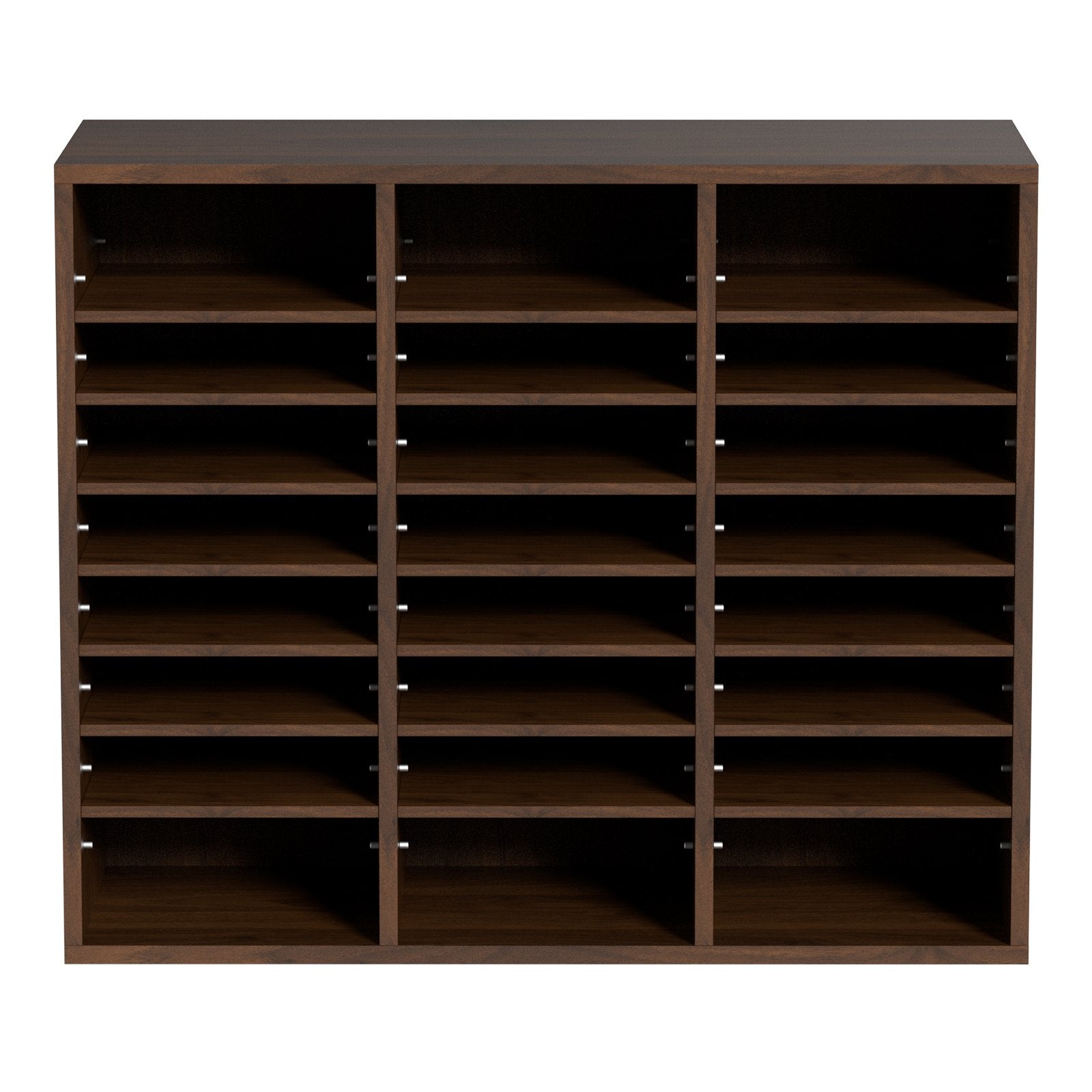 Bookcases & Shelves: VEVOR Wood Literature Organizer Adjustable File Sorter 24 Compartments Brown