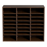 Bookcases & Shelves: VEVOR Wood Literature Organizer Adjustable File Sorter 24 Compartments Brown