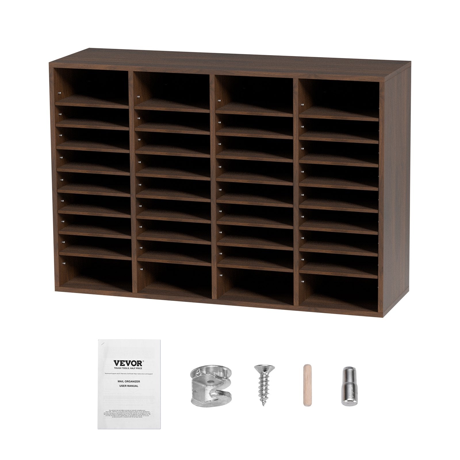 Calendars, Organisers & Planners: VEVOR Literature Organizers, 36 Compartments Office Mailbox with Adjustable Shelves, Wood Literature Sorter 997x305x680 mm for Office, Home, Classroom, Mailrooms Organization, EPA Certified Brown