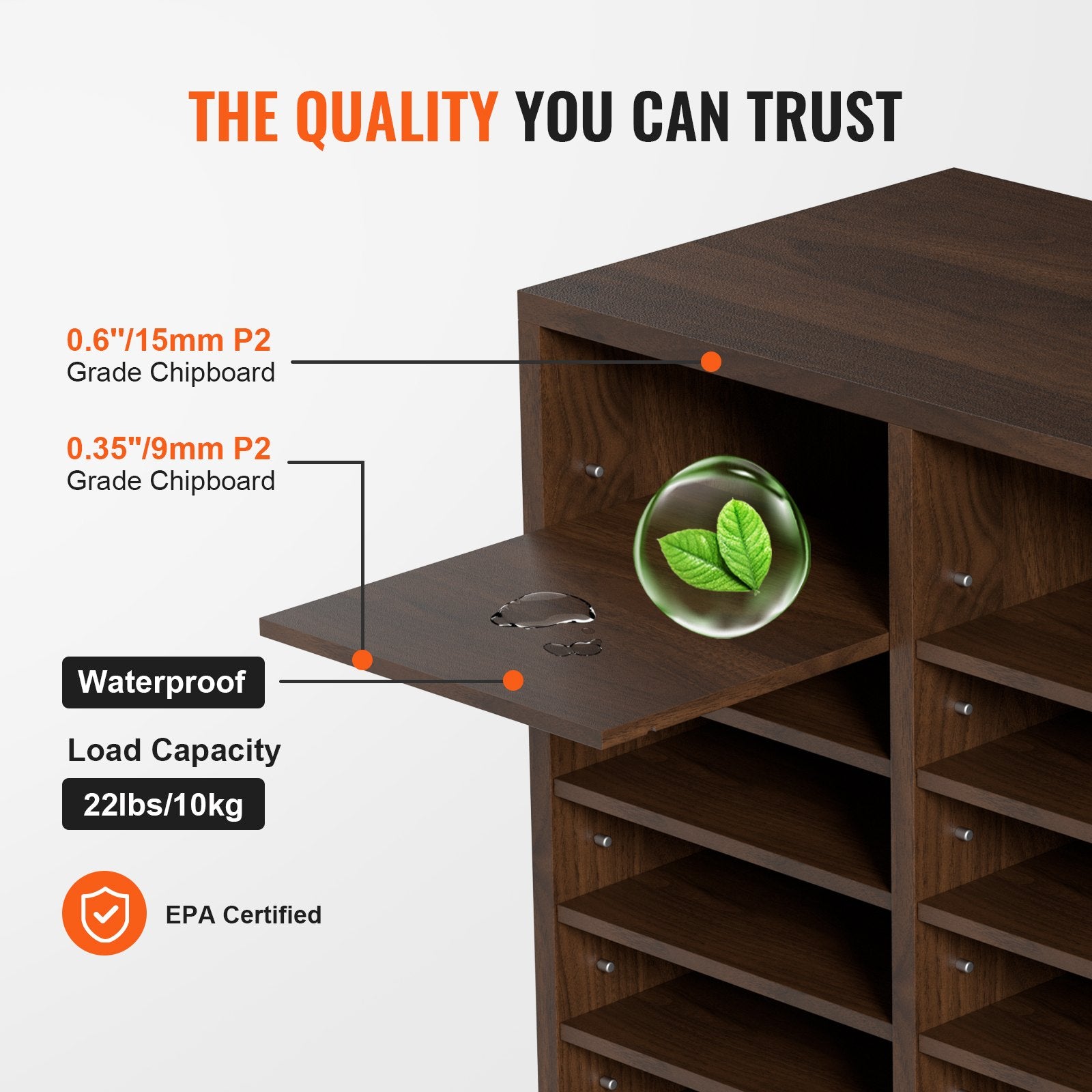 Calendars, Organisers & Planners: VEVOR Literature Organizers, 36 Compartments Office Mailbox with Adjustable Shelves, Wood Literature Sorter 997x305x680 mm for Office, Home, Classroom, Mailrooms Organization, EPA Certified Brown