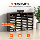 Calendars, Organisers & Planners: VEVOR Literature Organizers, 36 Compartments Office Mailbox with Adjustable Shelves, Wood Literature Sorter 997x305x680 mm for Office, Home, Classroom, Mailrooms Organization, EPA Certified Brown