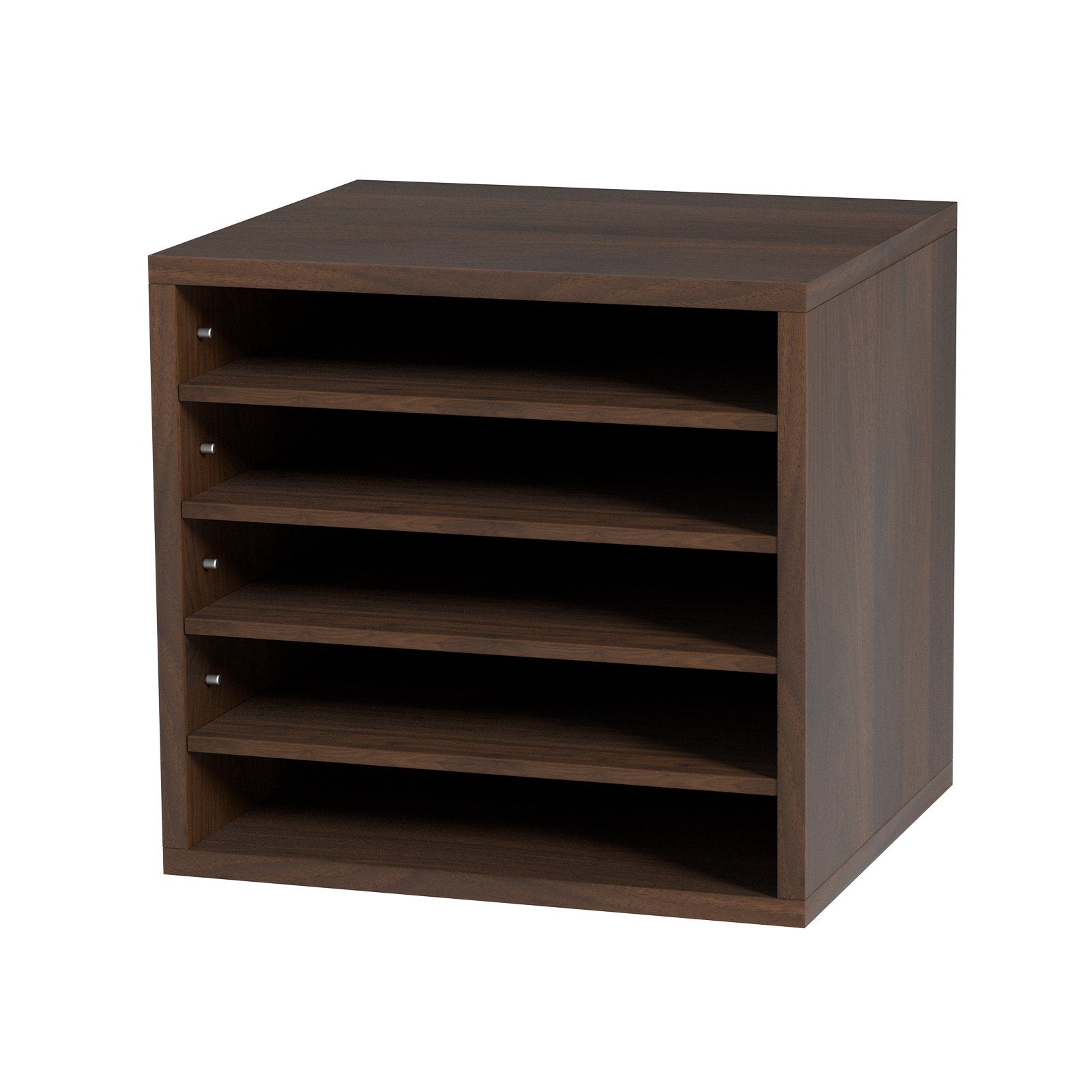 Bookcases & Shelves: VEVOR Wood Literature Organizer Adjustable File Sorter 5 Compartments Brown