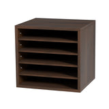 Bookcases & Shelves: VEVOR Wood Literature Organizer Adjustable File Sorter 5 Compartments Brown