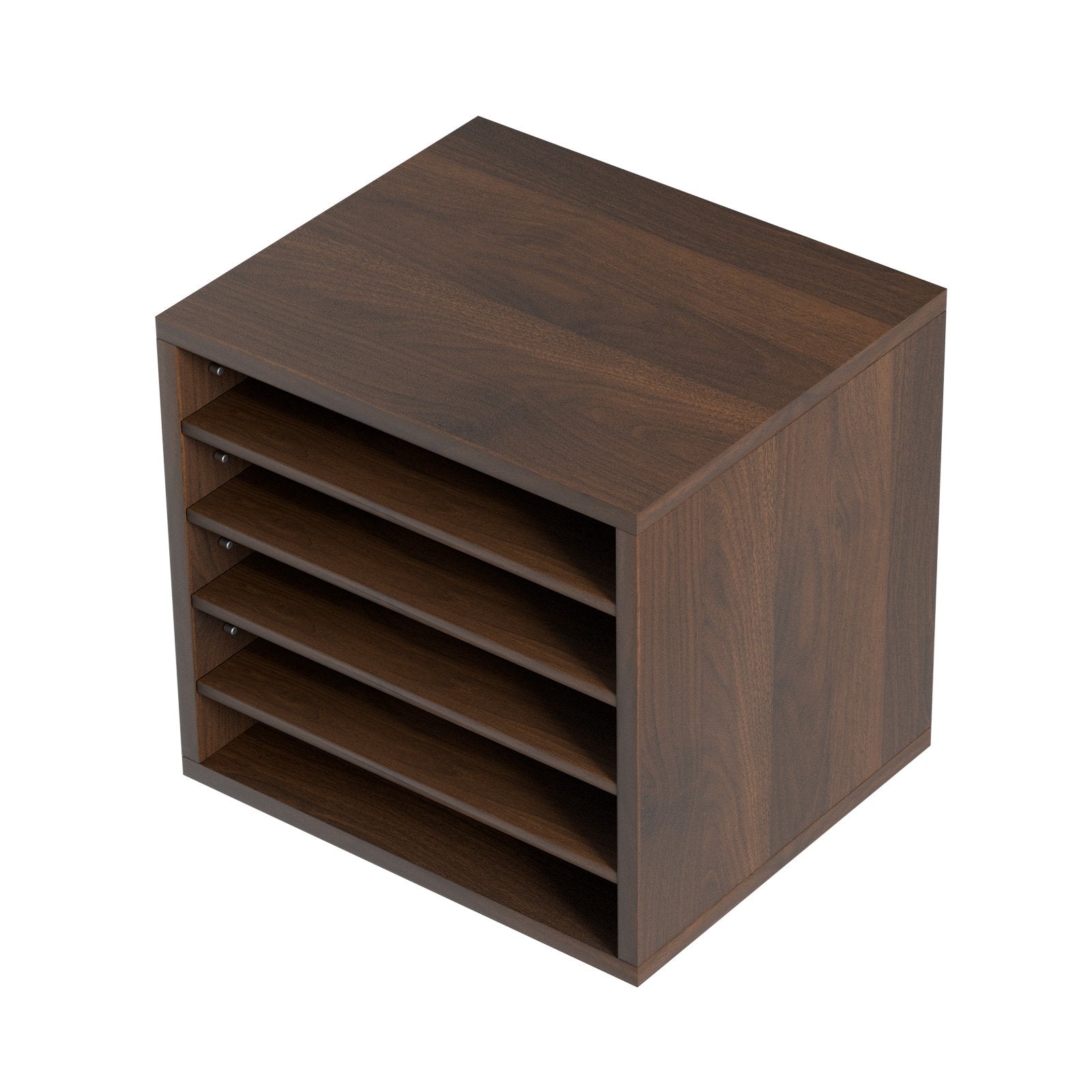 Bookcases & Shelves: VEVOR Wood Literature Organizer Adjustable File Sorter 5 Compartments Brown