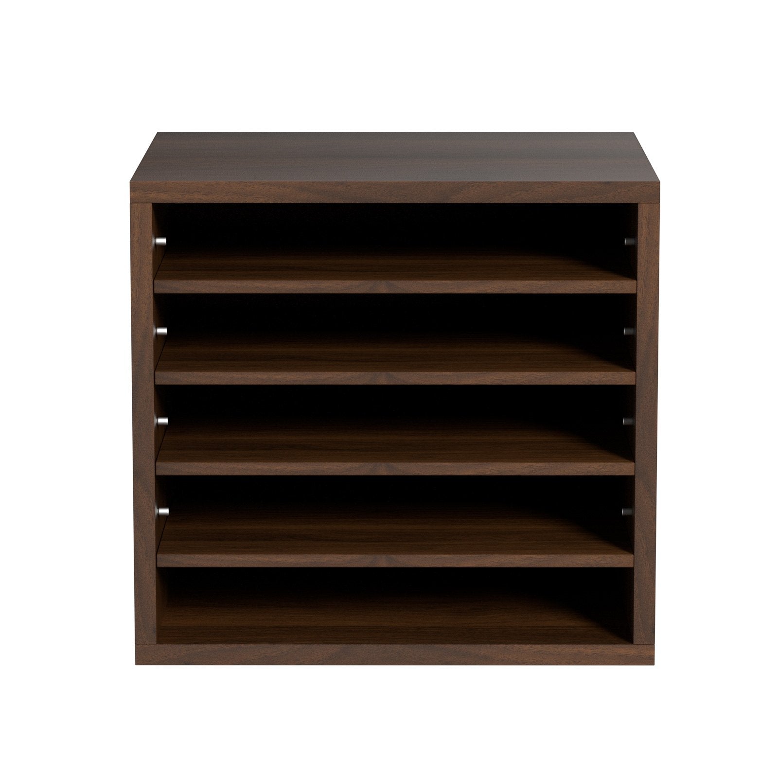 Bookcases & Shelves: VEVOR Wood Literature Organizer Adjustable File Sorter 5 Compartments Brown