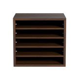 Bookcases & Shelves: VEVOR Wood Literature Organizer Adjustable File Sorter 5 Compartments Brown
