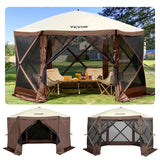 Canopies & Gazebos: VEVOR Pop-up Camping Gazebo Camping Canopy Shelter 6 Sided 10' x 10' Sun Shade