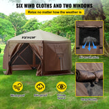 Canopies & Gazebos: VEVOR Pop-up Camping Gazebo Camping Canopy Shelter 6 Sided 10' x 10' Sun Shade