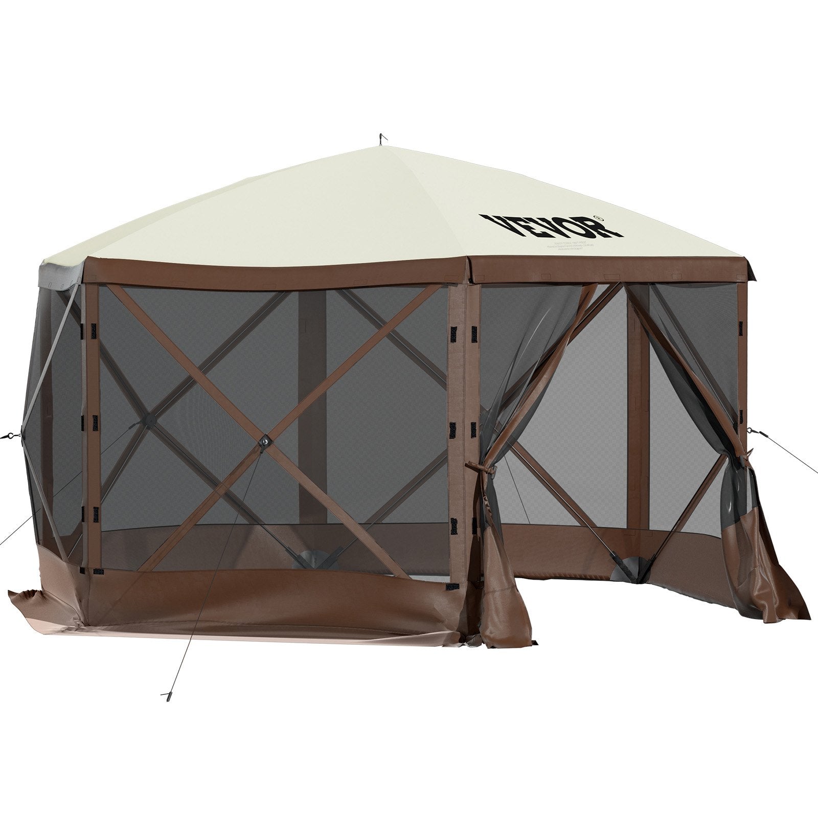 Canopies & Gazebos: VEVOR Pop-up Camping Gazebo Camping Canopy Shelter 6 Sided 10' x 10' Sun Shade