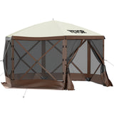 Canopies & Gazebos: VEVOR Pop-up Camping Gazebo Camping Canopy Shelter 6 Sided 10' x 10' Sun Shade
