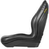 Automotive Parts: VEVOR Universal Lawn Tractor Seat Replacement, Compact High Back Mower Seat, Black Vinyl Forklift Seat, Central Drain Hole Skid Steer Seat with Mounting Bolt Patterns of 8" x 11.5" & 11.25" x 11.5"