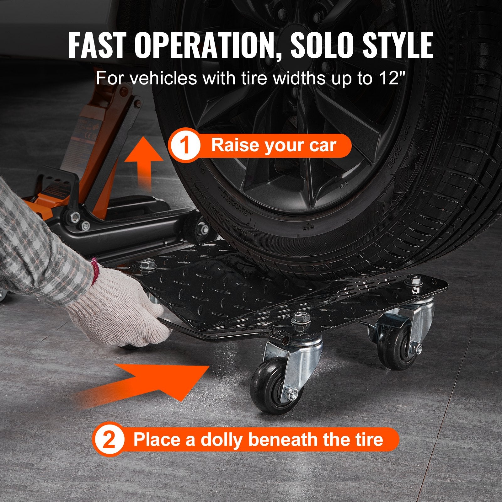 Automotive Repair & Speciality Tools: VEVOR Car Dolly Wheel Tire Dolly 2 PCS Heavy Duty Skate Auto Repair Dolly 3000LB