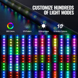 Hoverboards: VEVOR 2 PCS 3 FT Whip Light, APP & RF Remote Control Led Whip Light, Waterproof RGB Chasing Lighted Whips with 4 Flags, for UTVs, ATVs, Motorcycles, RZR, Can-am, Trucks, Off-road, Go-karts