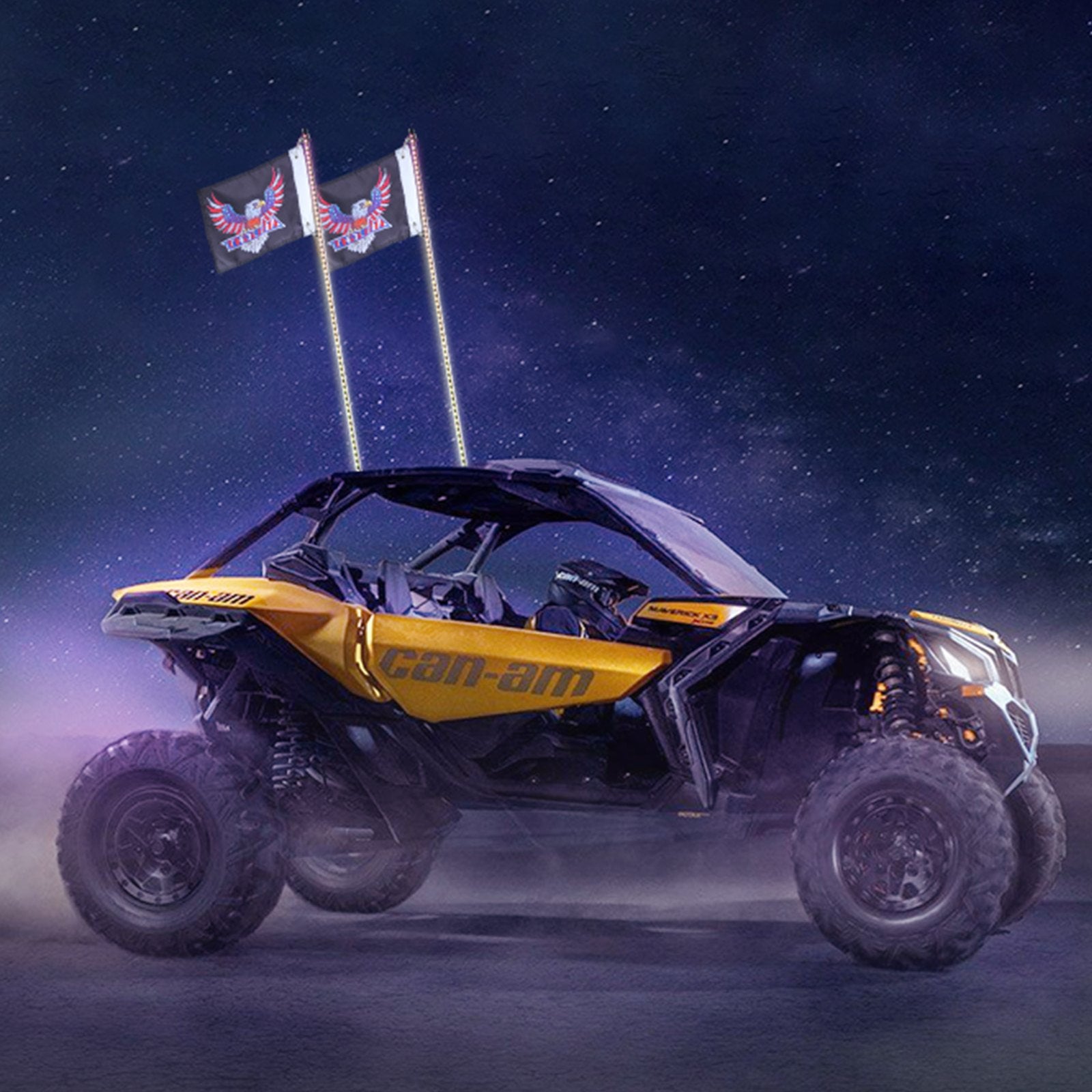 Hoverboards: VEVOR 2 PCS 3 FT Whip Light, APP & RF Remote Control Led Whip Light, Waterproof RGB Chasing Lighted Whips with 4 Flags, for UTVs, ATVs, Motorcycles, RZR, Can-am, Trucks, Off-road, Go-karts