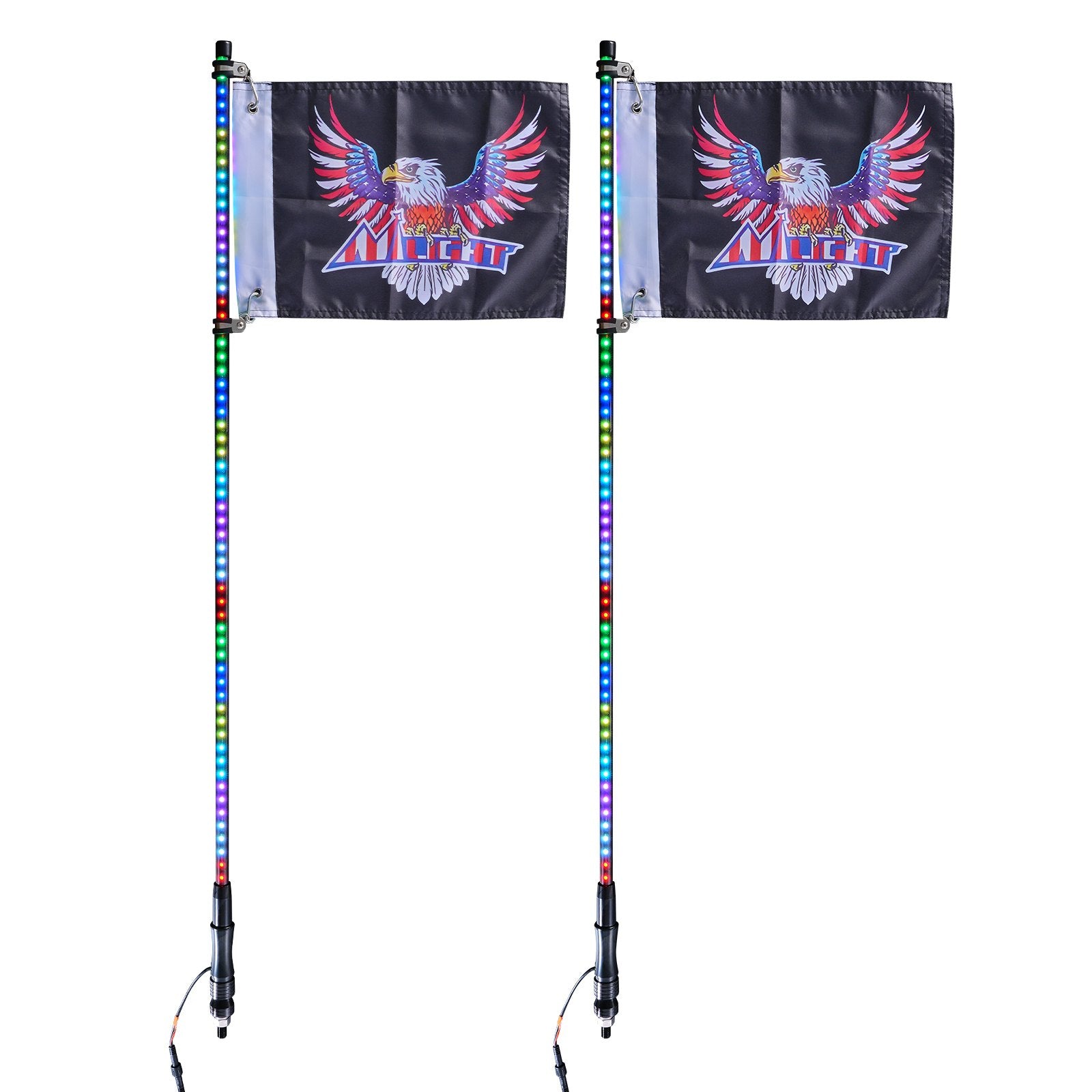 Hoverboards: VEVOR 2 PCS 3 FT Whip Light, APP & RF Remote Control Led Whip Light, Waterproof RGB Chasing Lighted Whips with 4 Flags, for UTVs, ATVs, Motorcycles, RZR, Can-am, Trucks, Off-road, Go-karts