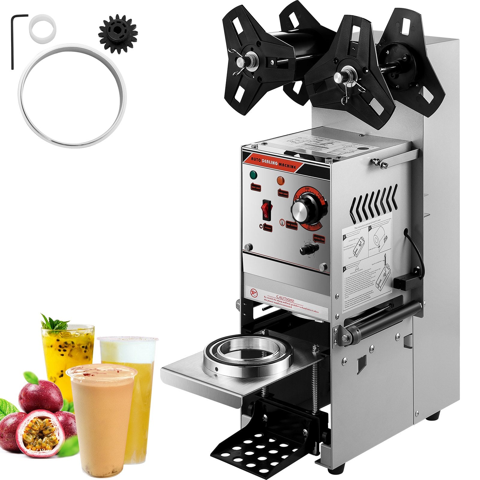 Food Storage: VEVOR Semi-automatic Cup Sealing Machine Cup Sealer Silver 300-500 Cups/Hour