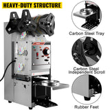 Food Storage: VEVOR Semi-automatic Cup Sealing Machine Cup Sealer Silver 300-500 Cups/Hour