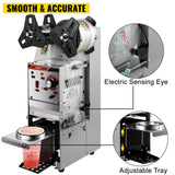 Food Storage: VEVOR Semi-automatic Cup Sealing Machine Cup Sealer Silver 300-500 Cups/Hour