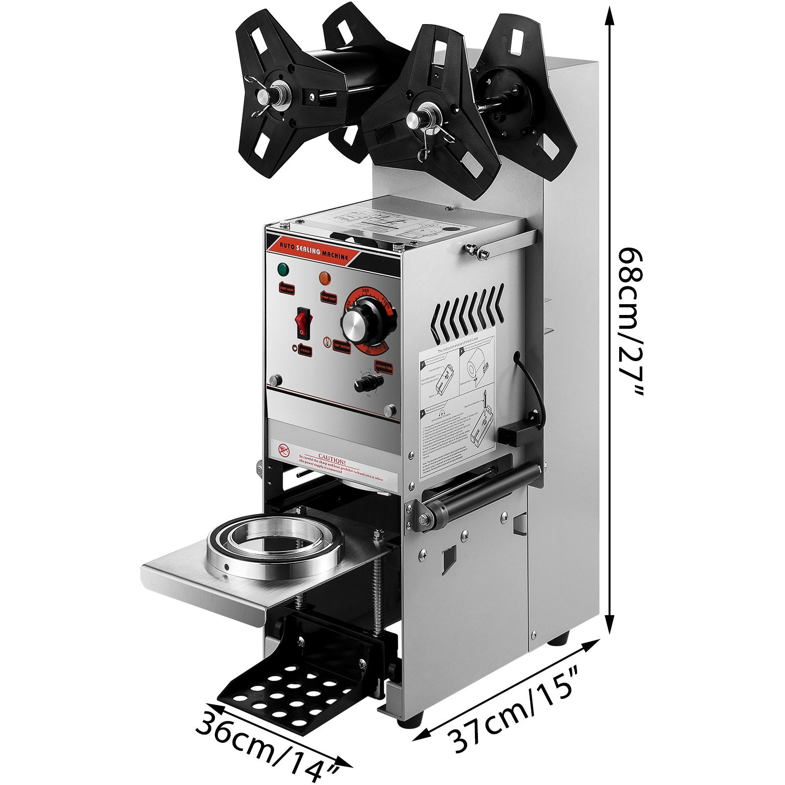 Food Storage: VEVOR Semi-automatic Cup Sealing Machine Cup Sealer Silver 300-500 Cups/Hour