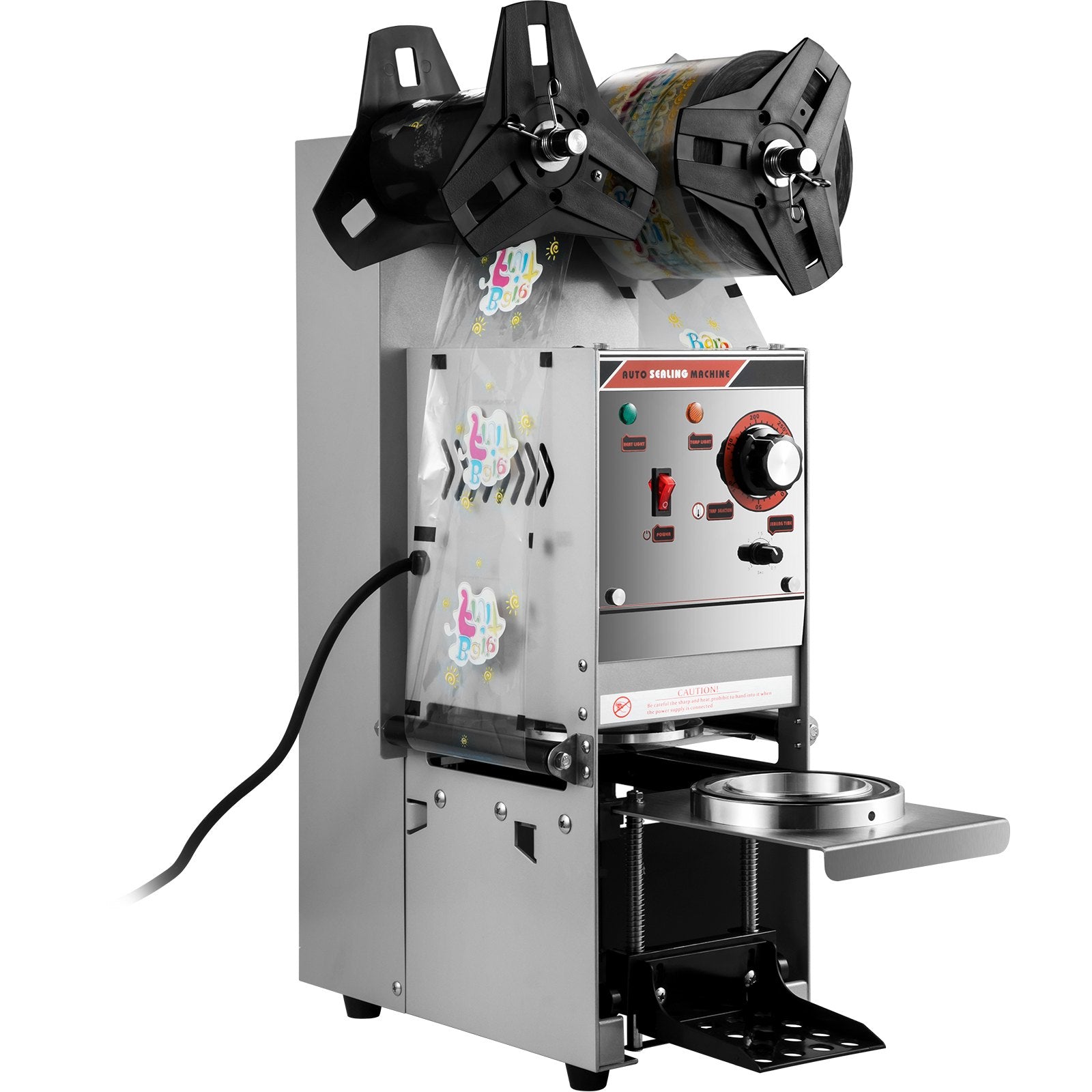 Food Storage: VEVOR Semi-automatic Cup Sealing Machine Cup Sealer Silver 300-500 Cups/Hour
