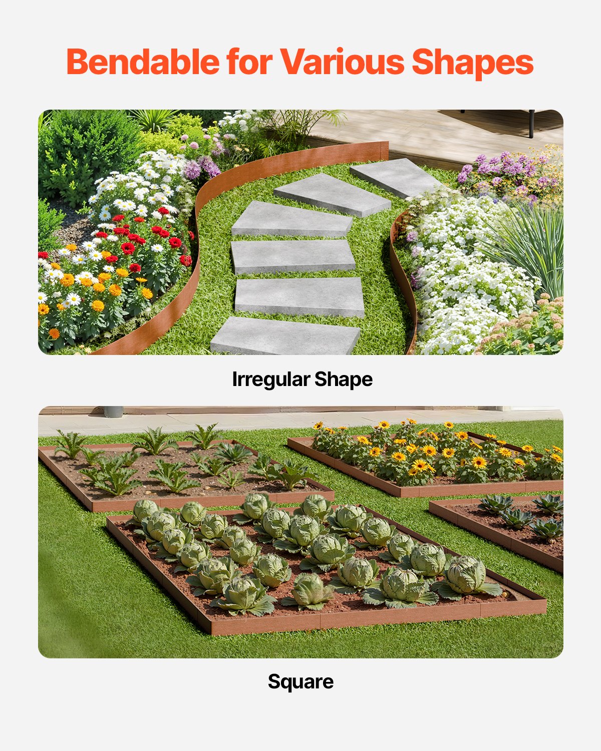 Laundry Cleaning Supplies: VEVOR Steel Landscape Edging, 10 Packs 40 x 4.5 in Weather-Resistant & Pre-Rust Metal Landscape Edging, Bendable Garden Edging Border, Heavy Duty Lawn Edging, Flower Bed Yard Pathway Divider