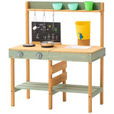 Pretend Play: VEVOR Wooden Mud Kitchen Outdoor Toy Play Kitchen Set for Kids Pretend Playset