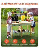 Pretend Play: VEVOR Wooden Mud Kitchen Outdoor Toy Play Kitchen Set for Kids Pretend Playset