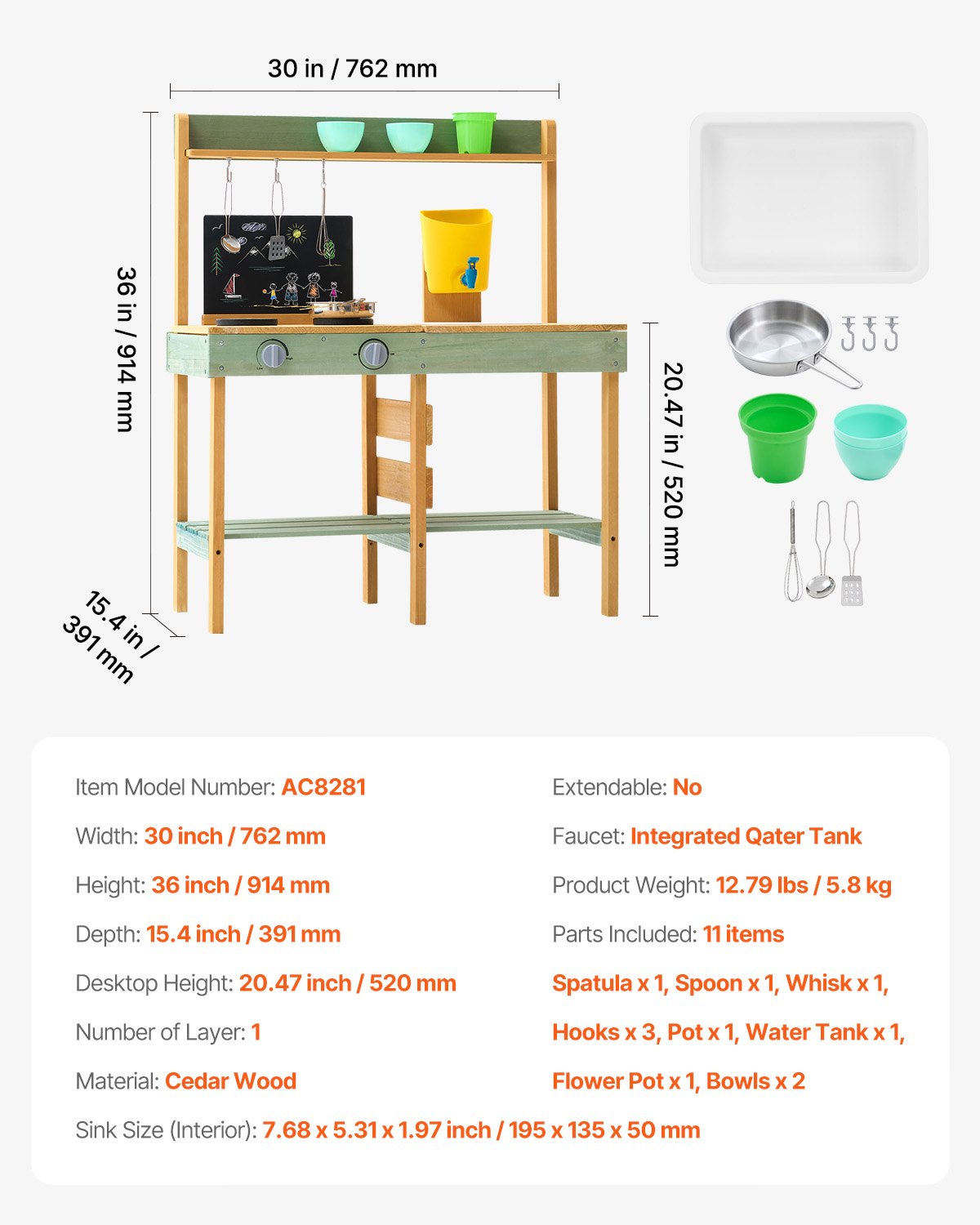 Pretend Play: VEVOR Wooden Mud Kitchen Outdoor Toy Play Kitchen Set for Kids Pretend Playset