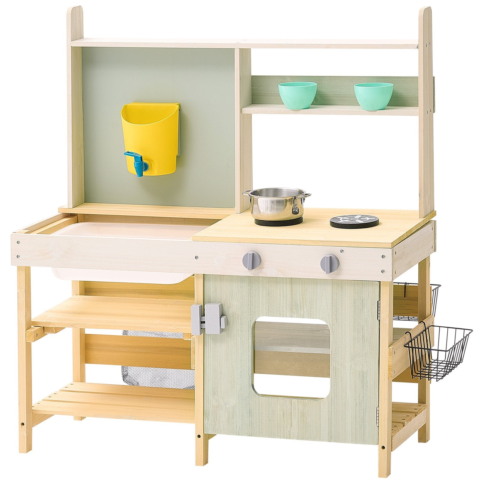 Pretend Play: VEVOR Wooden Mud Kitchen Outdoor Toy Play Kitchen Set for Kids Pretend Playset