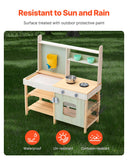 Pretend Play: VEVOR Wooden Mud Kitchen Outdoor Toy Play Kitchen Set for Kids Pretend Playset