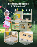 Pretend Play: VEVOR Wooden Mud Kitchen Outdoor Toy Play Kitchen Set for Kids Pretend Playset