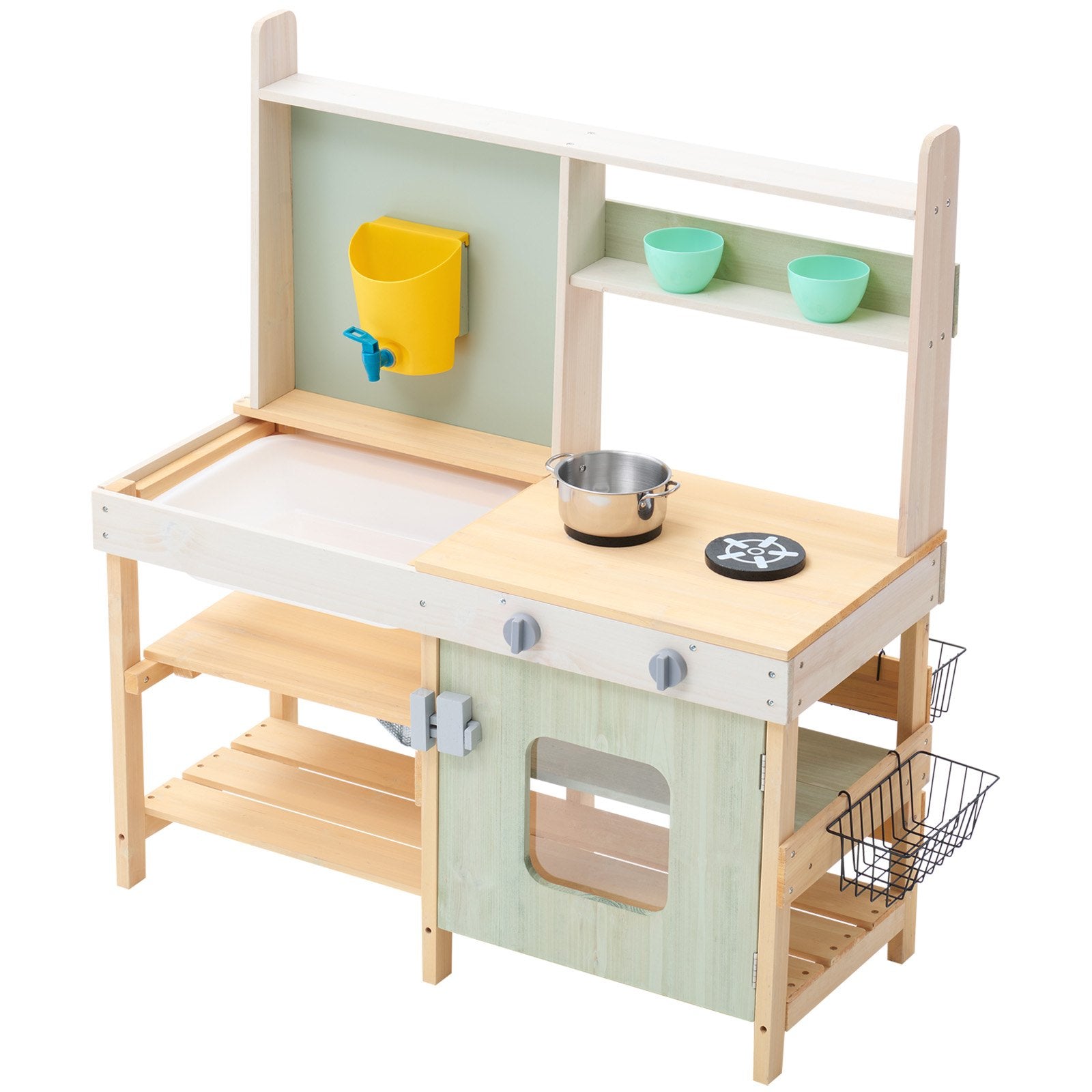 Pretend Play: VEVOR Wooden Mud Kitchen Outdoor Toy Play Kitchen Set for Kids Pretend Playset