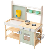 Pretend Play: VEVOR Wooden Mud Kitchen Outdoor Toy Play Kitchen Set for Kids Pretend Playset