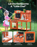 Pretend Play: VEVOR Wooden Mud Kitchen Outdoor Toy Play Kitchen Set for Kids Pretend Playset