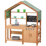 Pretend Play: VEVOR Wooden Mud Kitchen Outdoor Toy Play Kitchen Set for Kids Pretend Playset