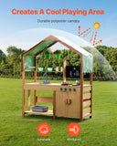 Pretend Play: VEVOR Wooden Mud Kitchen Outdoor Toy Play Kitchen Set for Kids Pretend Playset