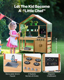 Pretend Play: VEVOR Wooden Mud Kitchen Outdoor Toy Play Kitchen Set for Kids Pretend Playset