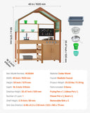 Pretend Play: VEVOR Wooden Mud Kitchen Outdoor Toy Play Kitchen Set for Kids Pretend Playset