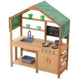 Pretend Play: VEVOR Wooden Mud Kitchen Outdoor Toy Play Kitchen Set for Kids Pretend Playset