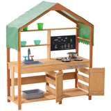 Pretend Play: VEVOR Wooden Mud Kitchen Outdoor Toy Play Kitchen Set for Kids Pretend Playset