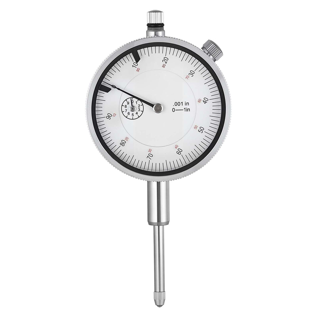 Dial Test Indicator with Dual Rod Stand and Storage Case, 0.03 mm Accuracy, 0-25.4mm Range, Fine Adjustable Long Arm, Non-Magnetic Centering Rods for Machine Set-Up, Narrow Area Measurement