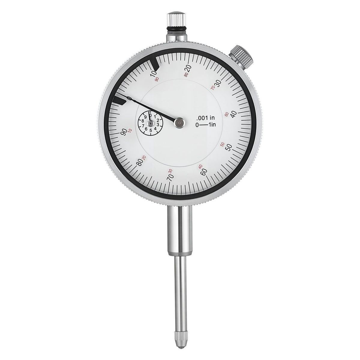 Dial Test Indicator with Metal Base, 0.03 mm Accuracy, 0-25.4mm Range, Easy to Read Large Dial, Professional for Narrow Area Measurement, Industrial Machining & Inspection, Precision Testing