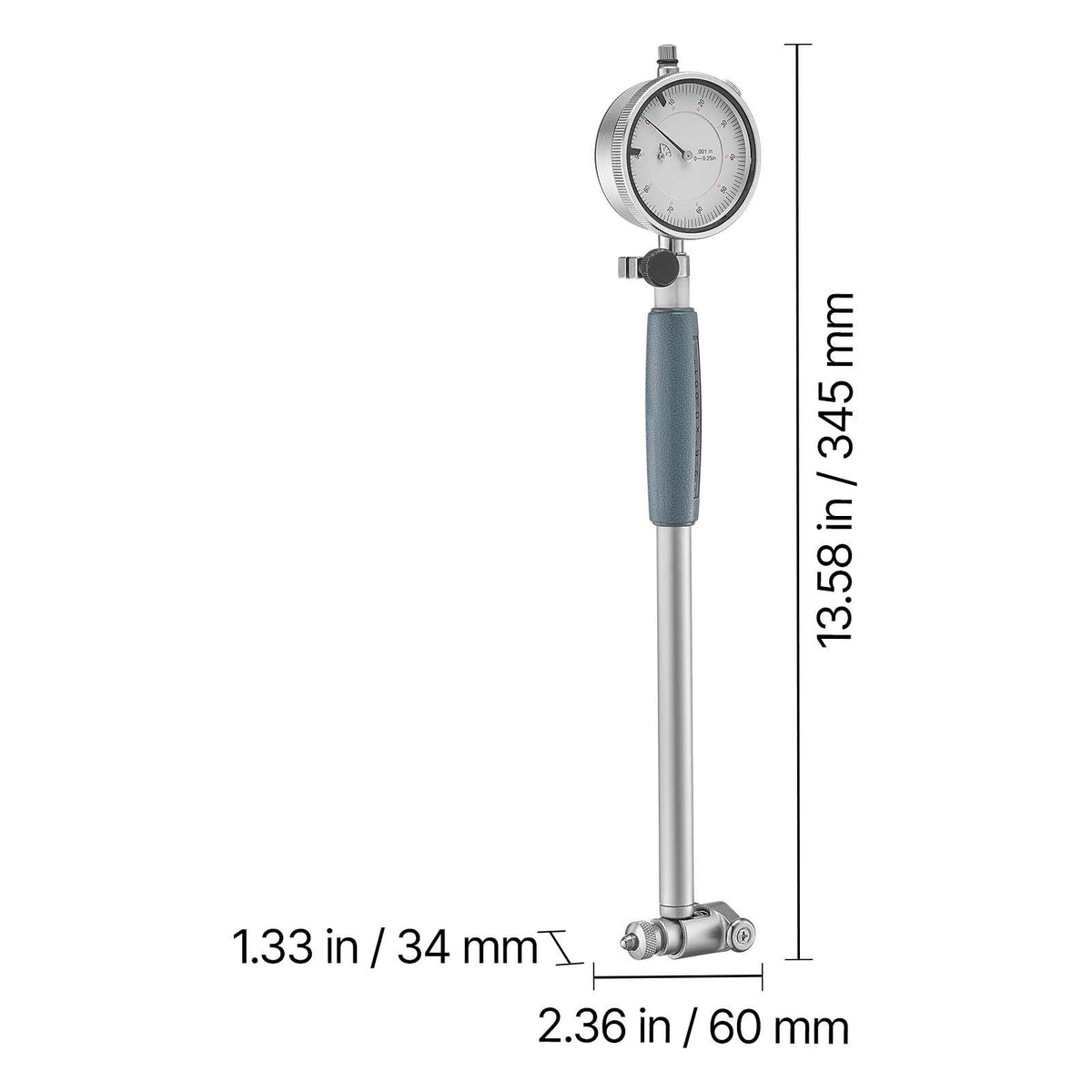 Dial Test Indicator and Bore Gauge Measuring Tool Set, Dial Indicator 0.03 mm Accuracy, 50.8-152.4 mm Bore Range with Rod, Storage Case, Anvils for Industrial Machining Measurements