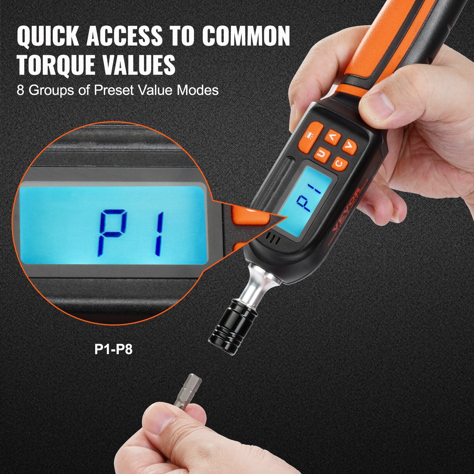 Screwdrivers: VEVOR Digital Torque Screwdriver 1/4" Range 2.65-70.67in/lb w/ 0.01N.m Increment