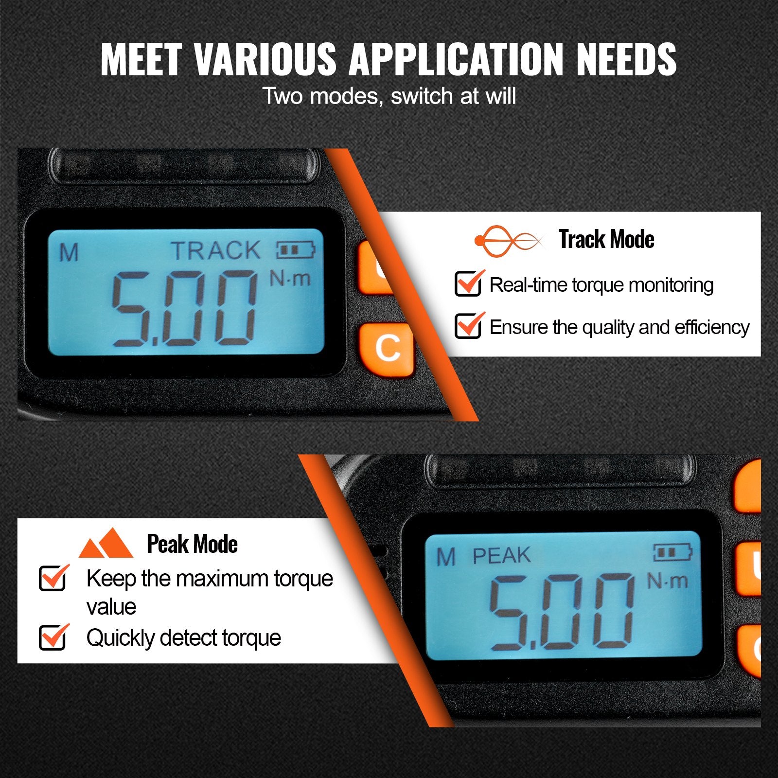 Screwdrivers: VEVOR Digital Torque Screwdriver 1/4" Range 2.65-70.67in/lb w/ 0.01N.m Increment