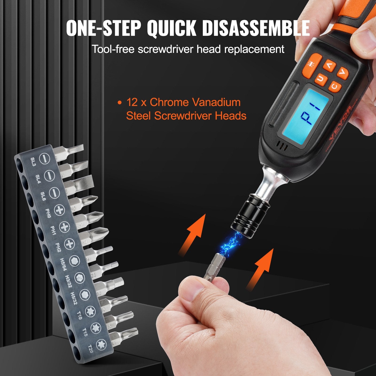Screwdrivers: VEVOR Digital Torque Screwdriver 1/4" Range 2.65-70.67in/lb w/ 0.01N.m Increment