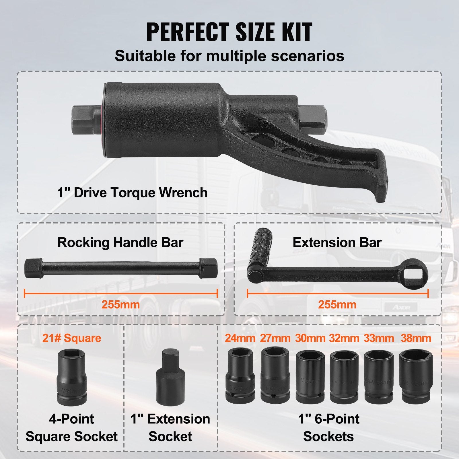 Automotive Repair & Speciality Tools: VEVOR Torque Multiplier, Heavy Duty Torque Multiplier Wrench Set, 1 Inch Drive Lug Nut Wrench Torque Multiplier, 1:64 6800N.m Lug Nut Remover, with 8 Sockets and Storage Case for Truck Trailer RV